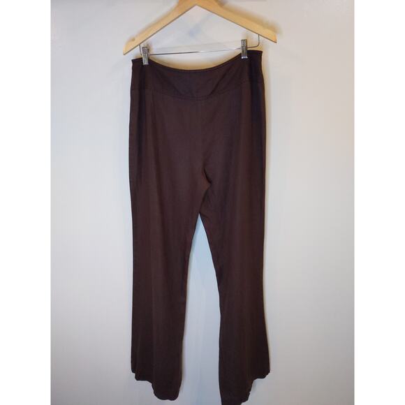 Worthington Brown Linen Wide Leg Pants Button Tab Waist Size 12 Relaxed - Picture 2 of 7